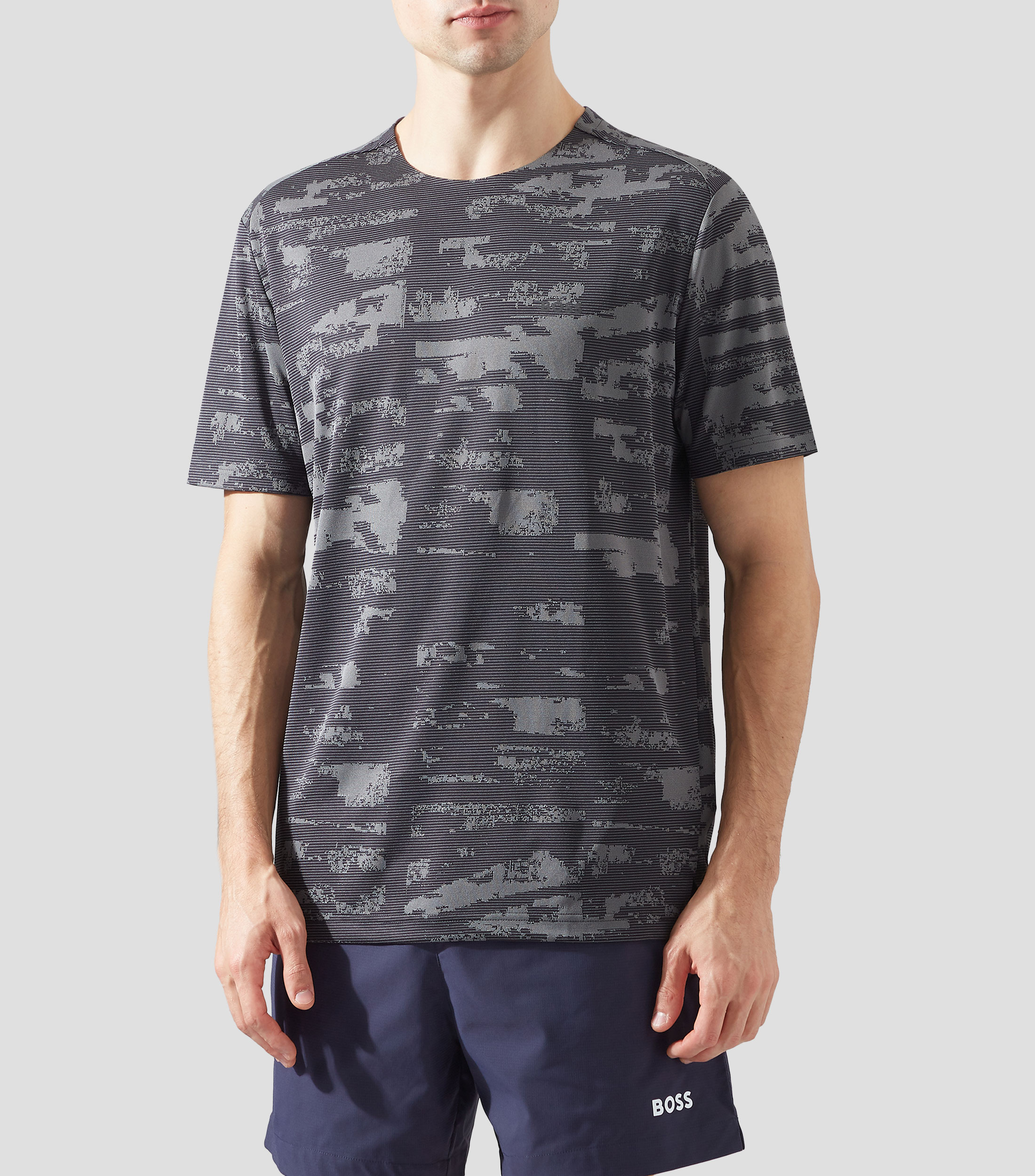 Playera cuello redondo manga corta estampada Hombre